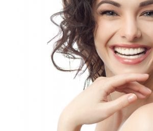 portrait of attractive caucasian smiling woman brunette